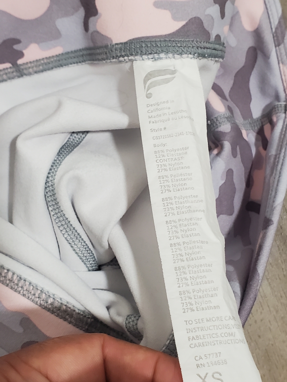 Fabletics Pink Camo Light-Support Sports Bra